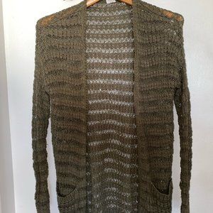 Olive green knitted cardigan